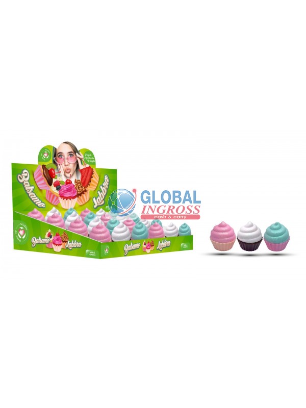 LIP BALM CUPCAKE VANIGLIA - FRAGOLA - MARSHMALLOW