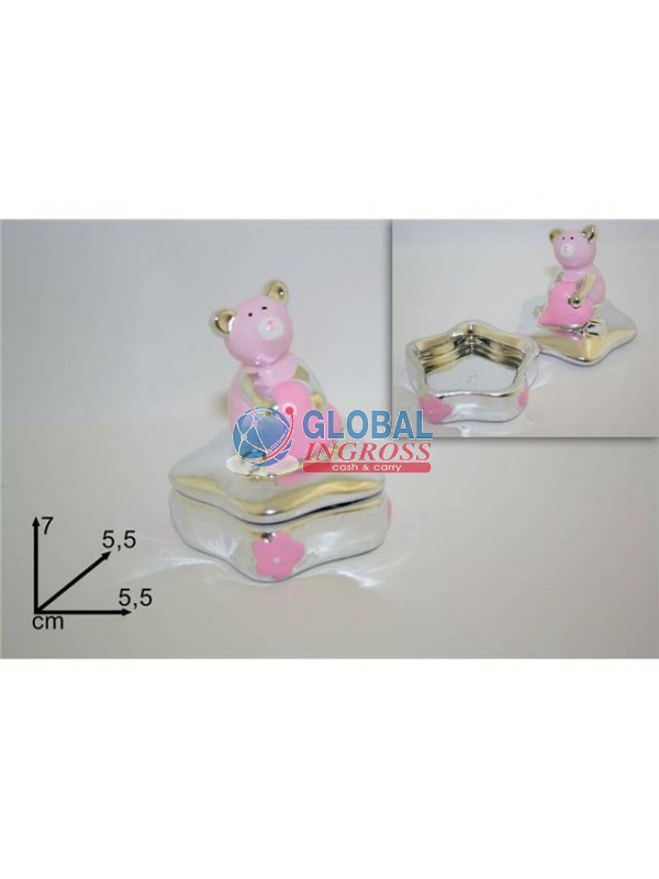 COFANETTO ORSETTO SILVER ROSA