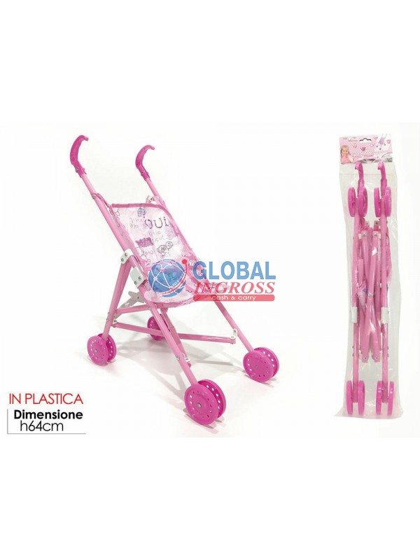 PASSEGGINO PLASTICA ROSA