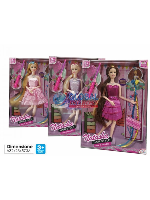 BAMBOLA C/ACCESSORI TRECCINE