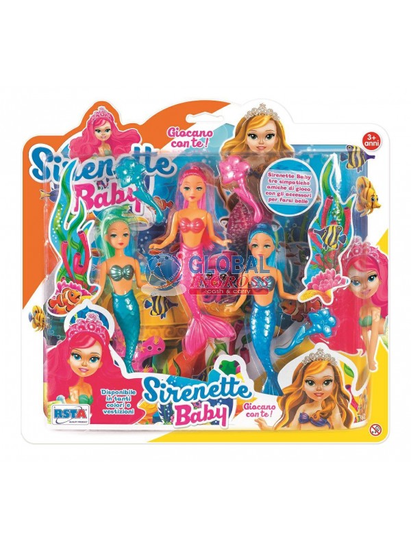 BAMBOLINE 3 SIRENETTE 15cm C/ACCESSORI