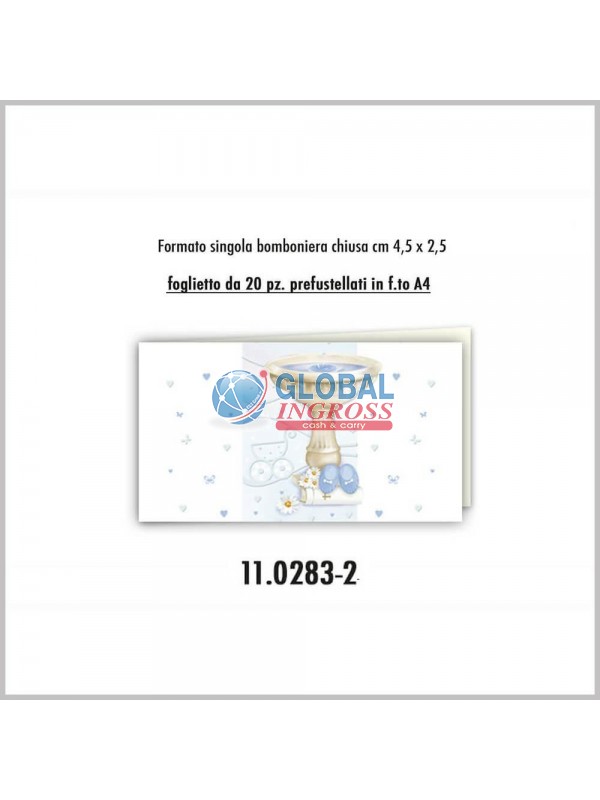 BOMBONIERA A4 BATTESIMOCELESTE 20pz