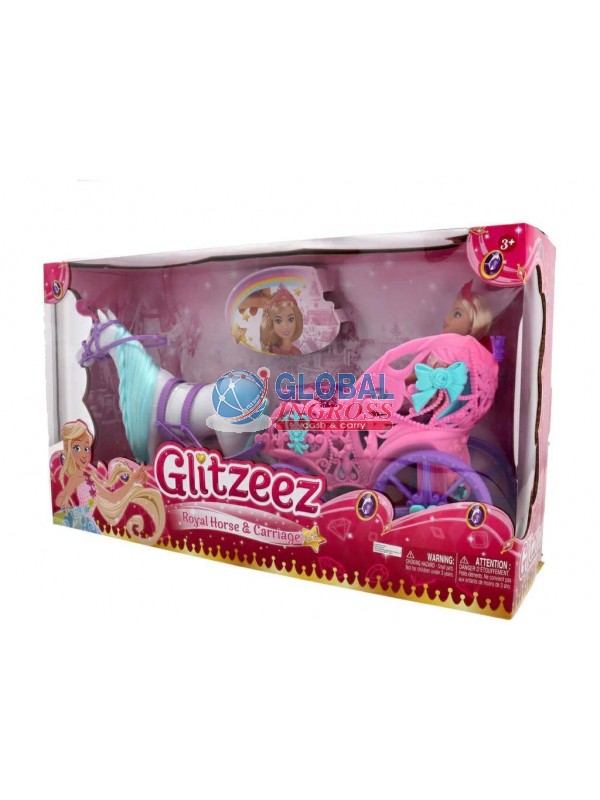 BAMBOLA CON CARROZZA E CAVALLO GLITZEEZ