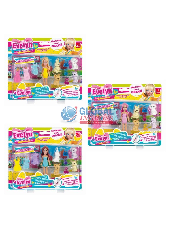 BAMBOLINA MINI EVELYN C/3 VESTITI