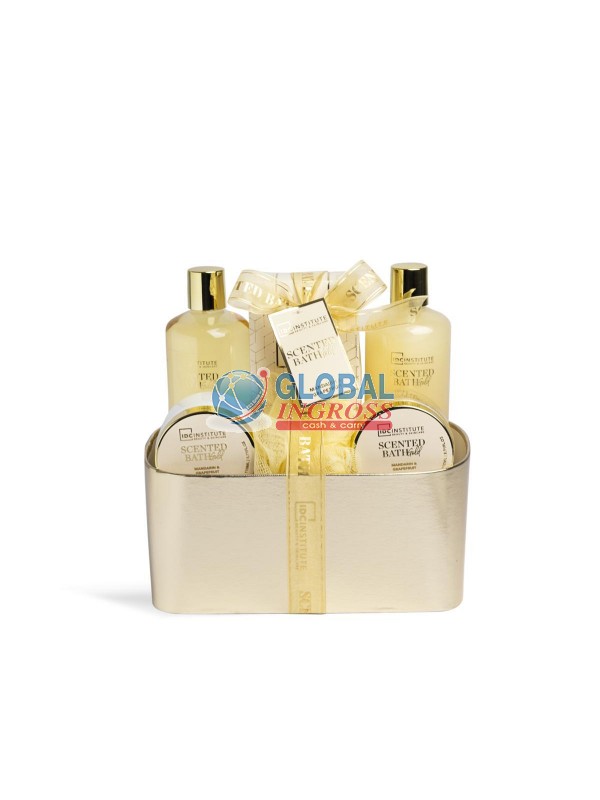 SET SCENTED BATH GOLD 6pz BASKET