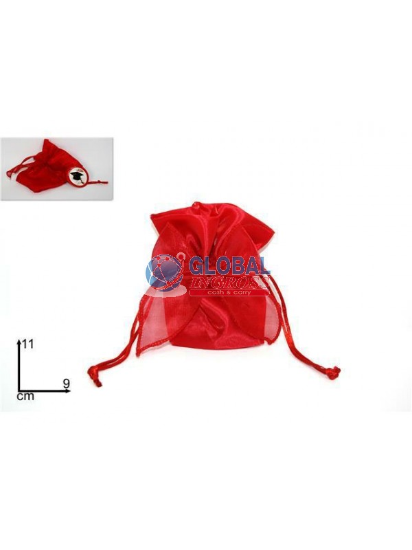 SACCHETTO ORGANZA FIOCCO ROSSO