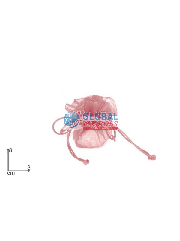SACCHETTO ROSA ORGANZA TONDO