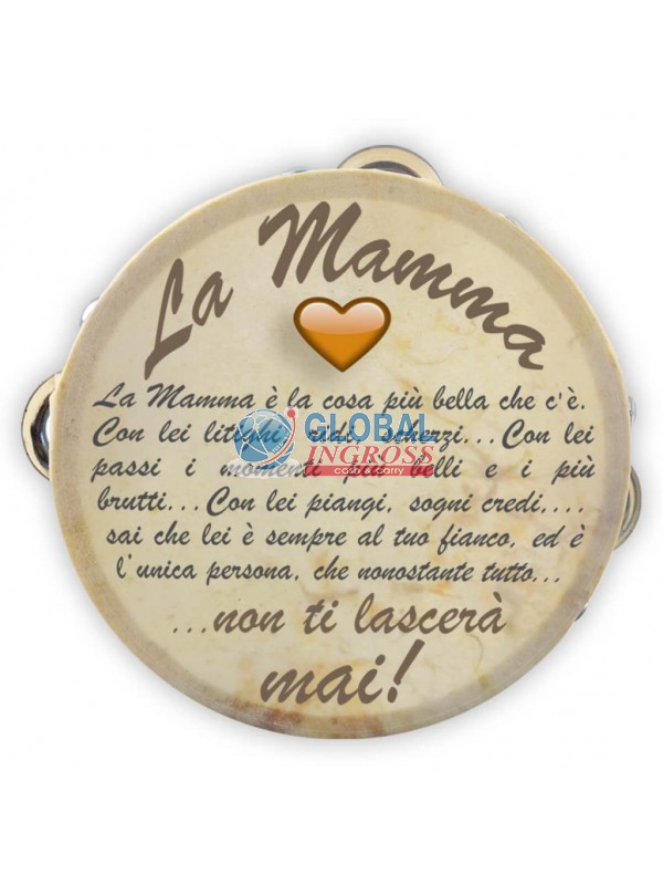 TAMBURELLO MAMMA CUORE DI MAMMA 14cm