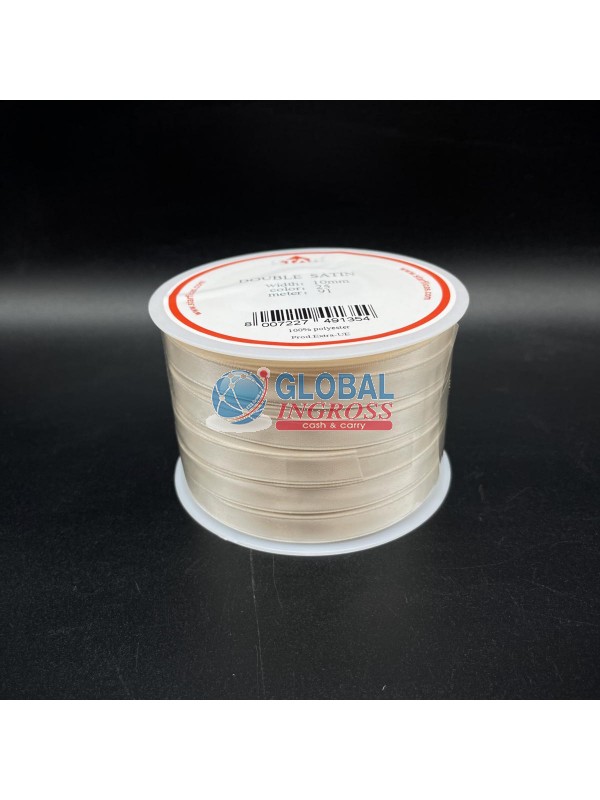 NASTRO RASO 10mm AVORIO1mt col.25