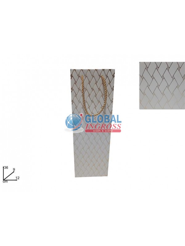 SHOPPER P/BOTTIGLIA TRAPUNTA BEIGE C/ORO
