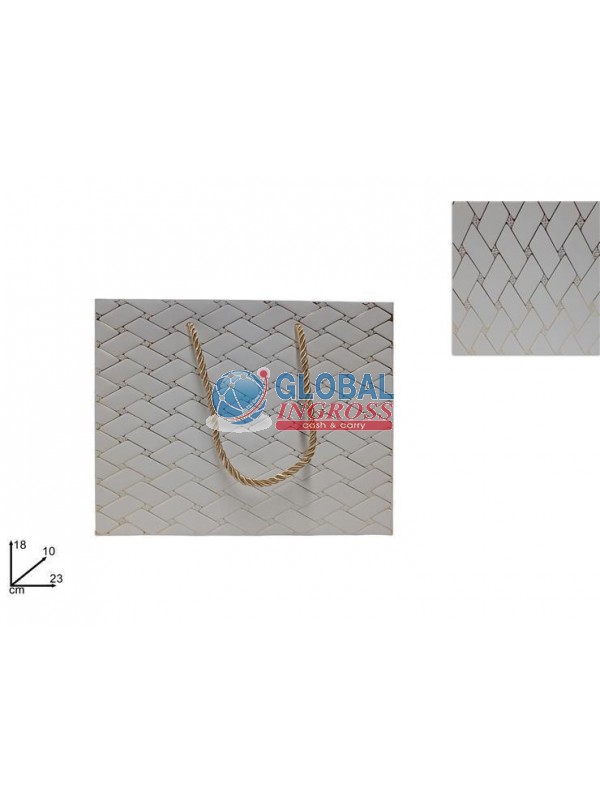 SHOPPER TRAPUNTA BEIGE C/ORO 23x18