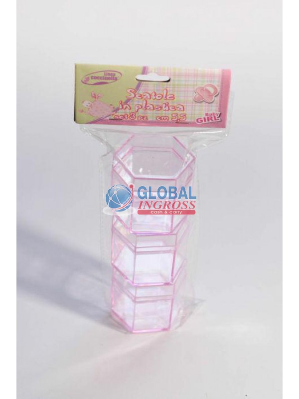 SCATOLE PL. 3pz ROSA 5cm