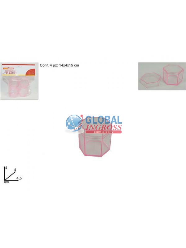 SCATOLE PL. 4pz ROSA 4cm