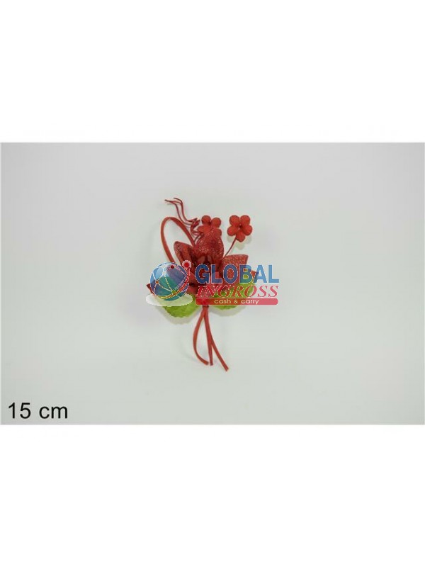 SPILLONE FIORE STELLA ROSSO