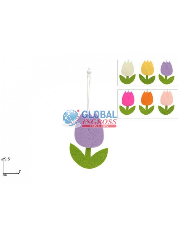 APPENDINO FIORE TULIPANO IN FELTRO 9cm