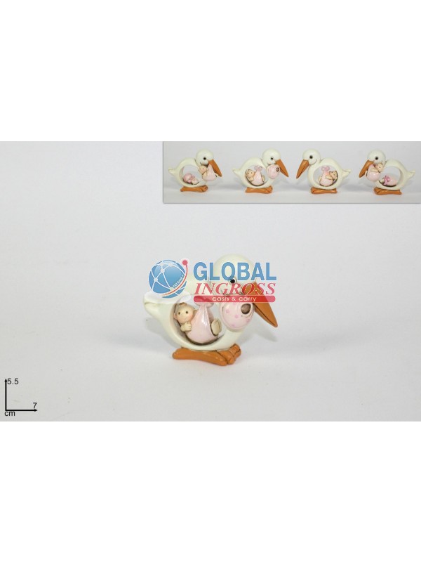 CICOGNA BIMBA ROSA 7cm