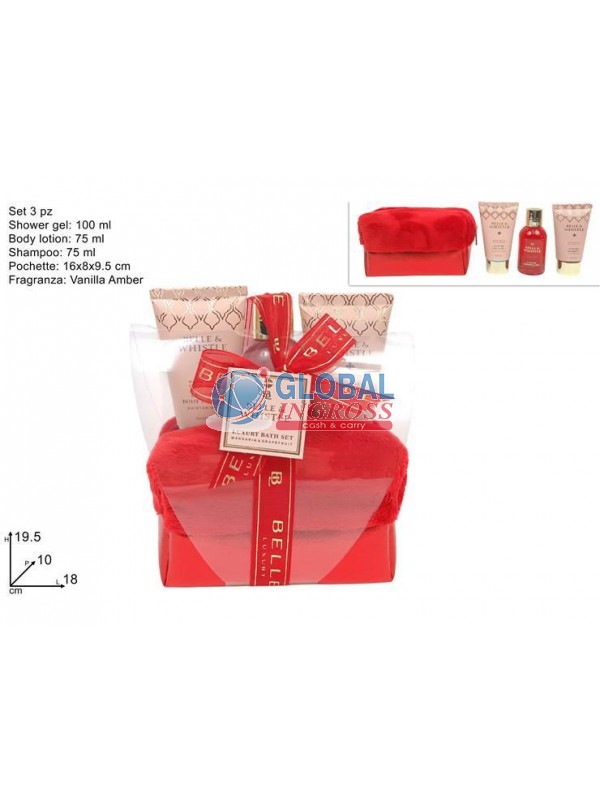 SET DA BAGNO 3pz LINEA CORPO ROSSO