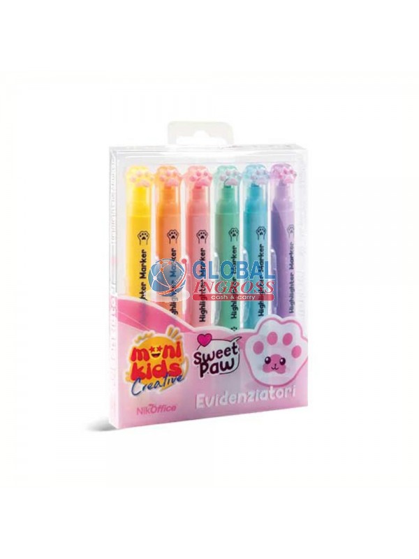 EVIDENZIATORE PAW ANIMAL 6pz