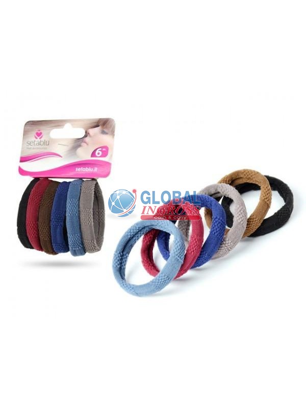 ELASTICI CAPELLI NYLON LOOK 6pz COL.ASS.