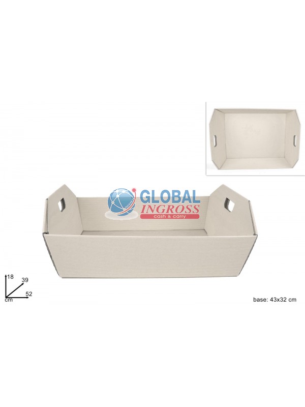CESTA C/MANIGLIA BIANCA43x32 CARTONE