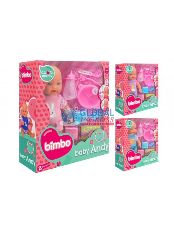 BAMBOLOTTO C/FUNZIONE BOLLE 30cm NEW