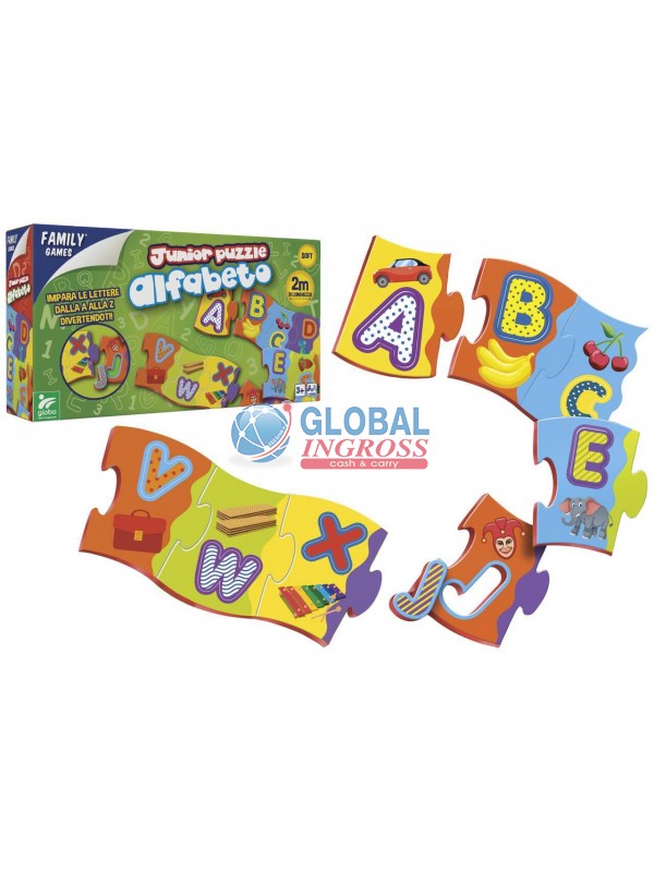 TAPPETO PUZZLE EVA ALFABETO LUNGO 2mt 58pz