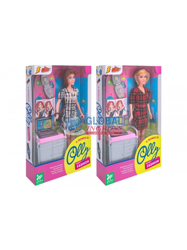 BAMBOLA UFFICIO 30cm C/ACCESSORI