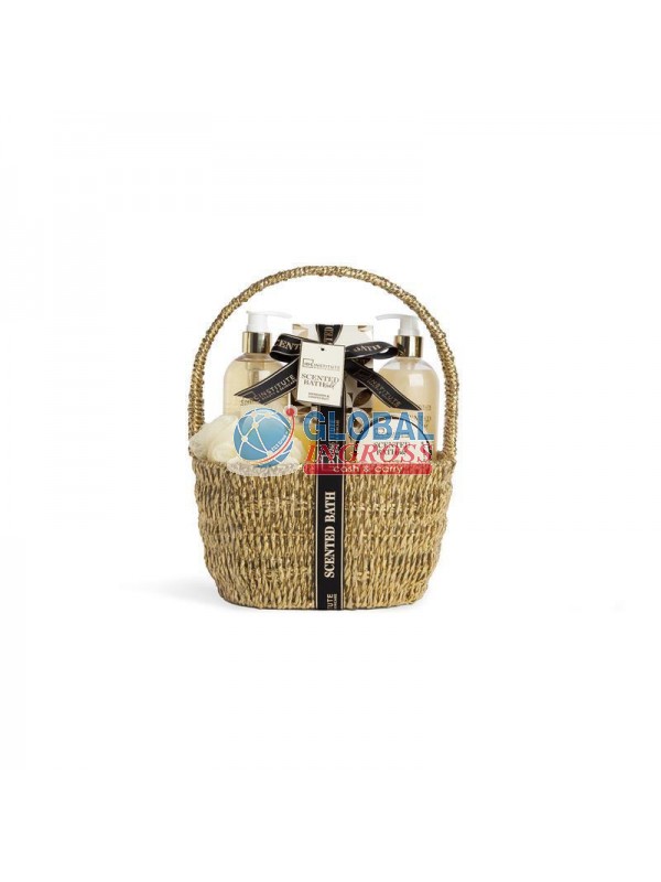 SET SCENTED BATH GOLD 6pz BASKET