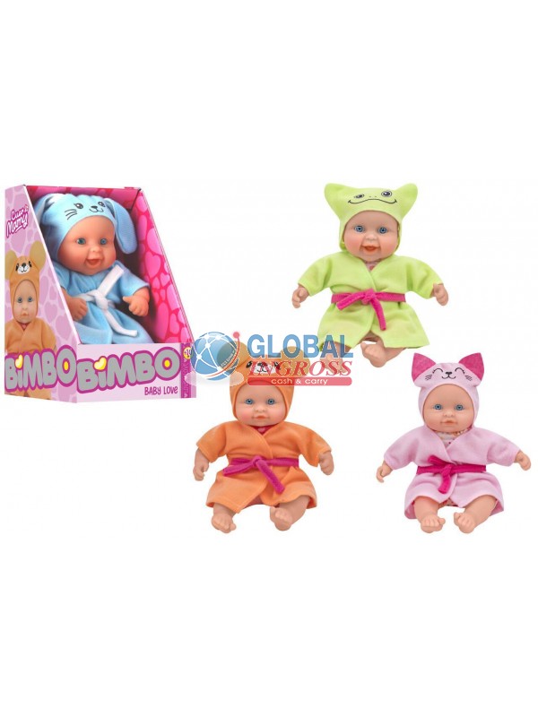 BAMBOLOTTO C/ACCAPPATOIO ANIMALE 21cm