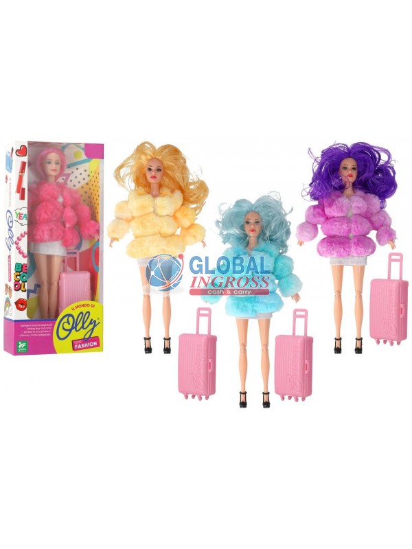 BAMBOLA C/PELLICCIA E ACCESSORI