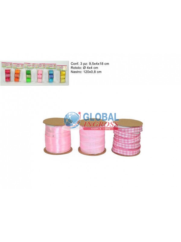 NASTRINI 3pz COL.ASS. 0,8x120cm