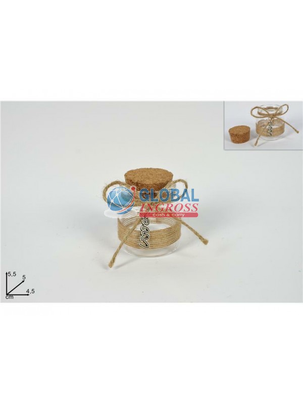 BARATTOLO VETRO C/JUTA 5x4cm