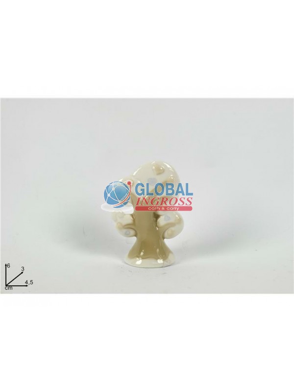 ALBERO C/CUORI CELESTI/BEIGE 6cm