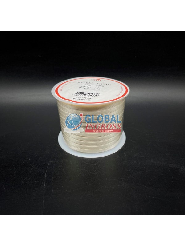 NASTRO RASO 3mm AVORIO 1mt col.25