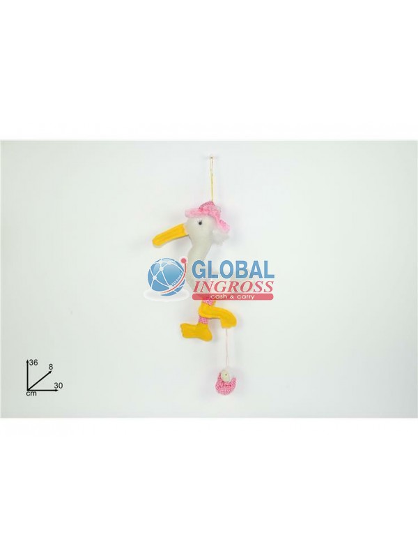 CICOGNA 36cm C/BABY ROSA