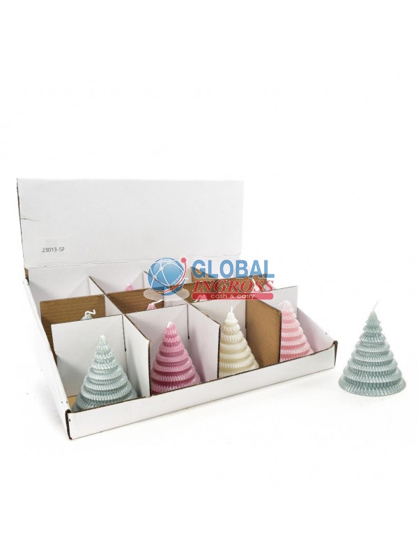 CANDELA ALBERO NATALE ALUSTRO 8cm colori ass.