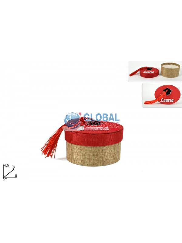 SCATOLINA LAUREA OVALE EFFETTO JUTA