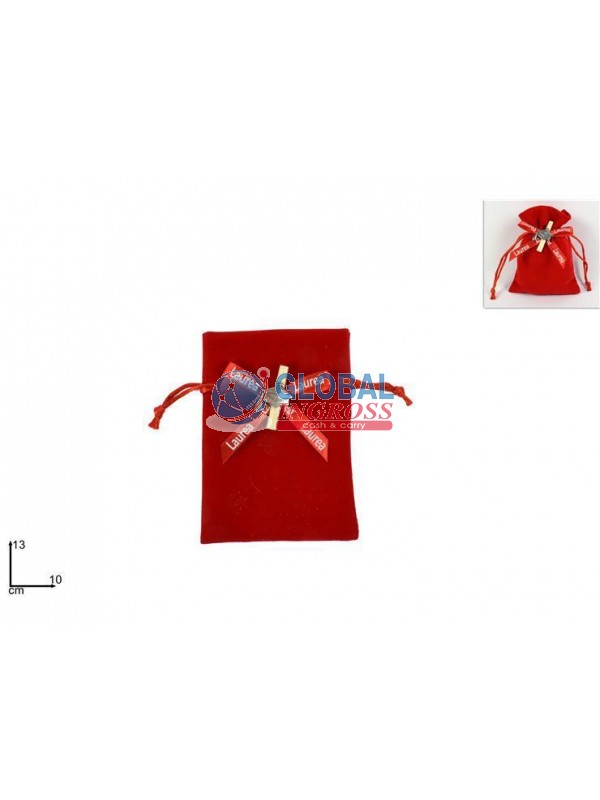 SACCHETTO LAUREA C/CAPPELLO 10x13 ROSSO