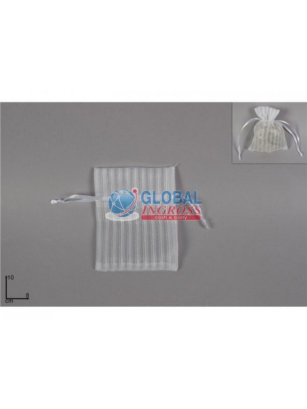 SACCHETTO RIGATO BIANCO8x10