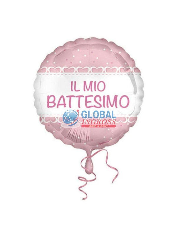 MYLAR 45cm BATTESIMO ROSA