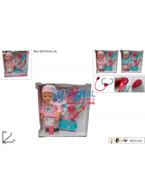 BAMBOLOTTO 30cm C/ACCESSORI DOTTORE