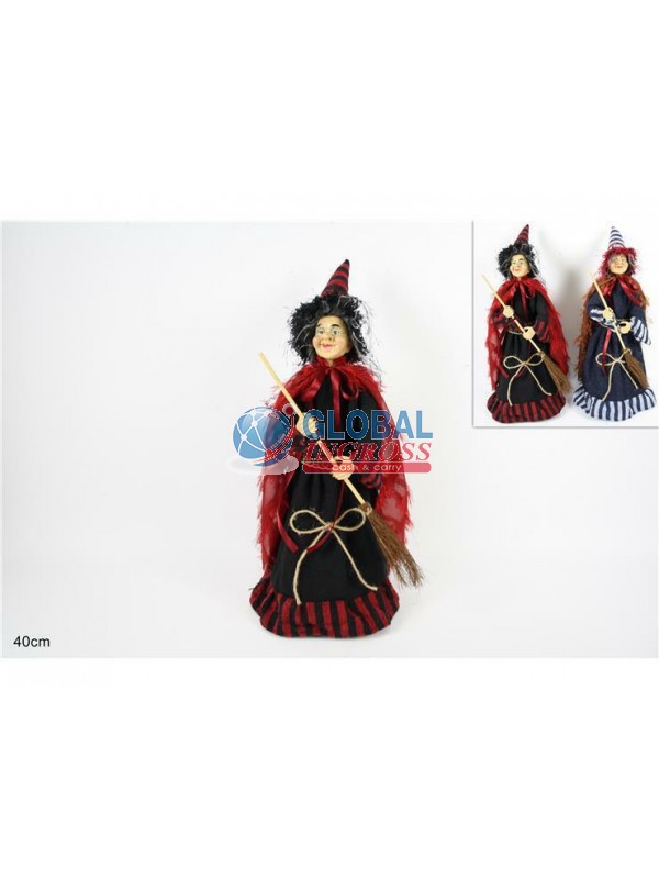 BEFANA 40cm C/TESSUTO RIGHE