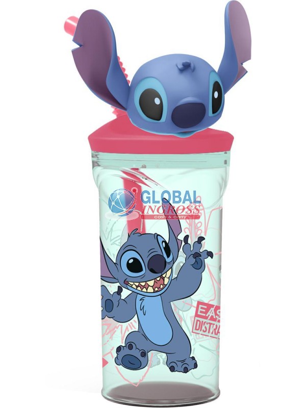 BICCHIERE 3D C/CANNUCCIA STITCH 360ml ECOZEN