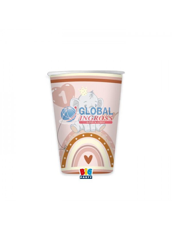 BICCHIERI 1 ANNO BOHO ROSA 8pz