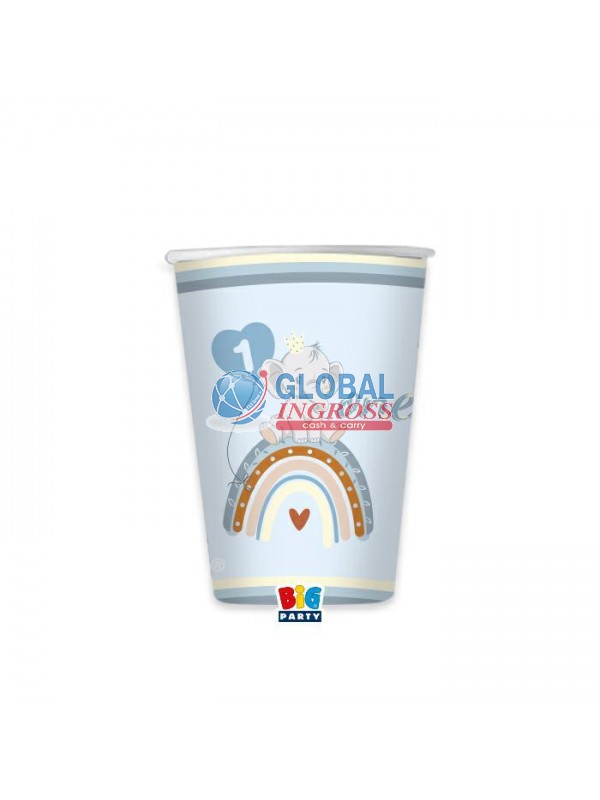 BICCHIERI 1 ANNO BOHO CELESTE 8pz