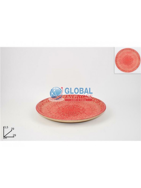 PIATTO LEGNO ROSSO 29cm