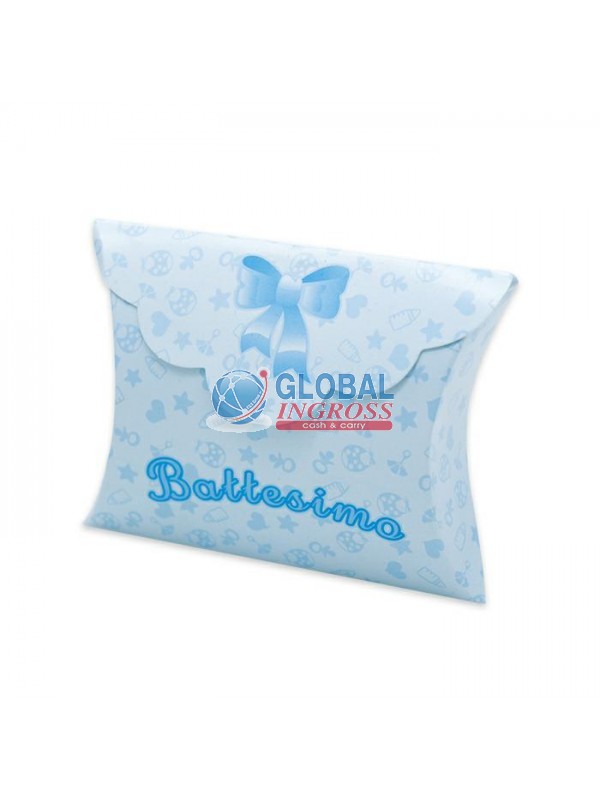 SCATOLINA BUSTA BATTESIMO CELESTE 10x8x3