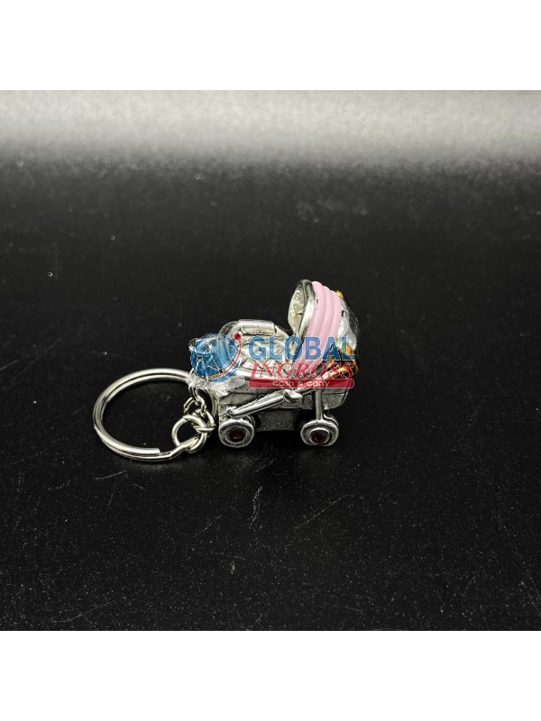 PASSEGGINO RESINA P/CHIAVI ROSA/CELESTE