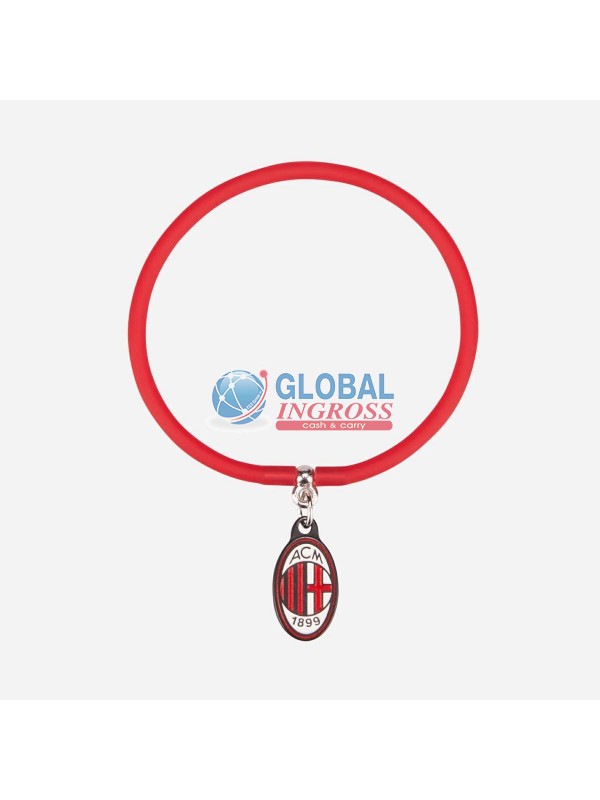 BRACCIALE MILAN SILICONE ROSSO CIONDOLO
