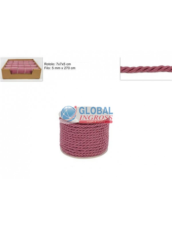 CORDONCINO ROSA 5mm x270cm